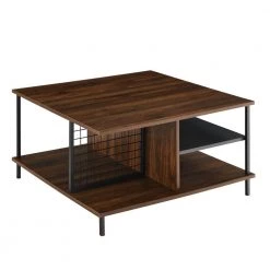 30 in. Dark Walnut Medium Square MDF Coffee Table with Shelf by Welwick Designs -Deals Welwick Designs Store dark walnut welwick designs coffee tables hd8430 4f 1000