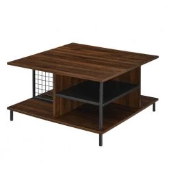 30 in. Dark Walnut Medium Square MDF Coffee Table with Shelf by Welwick Designs -Deals Welwick Designs Store dark walnut welwick designs coffee tables hd8430 a0 1000