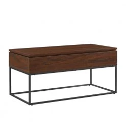 40 in. Dark Walnut Rectangle Wood and Metal Modern Lift Top Coffee Table with Storage by Welwick Designs -Deals Welwick Designs Store dark walnut welwick designs coffee tables hd9248 66 1000