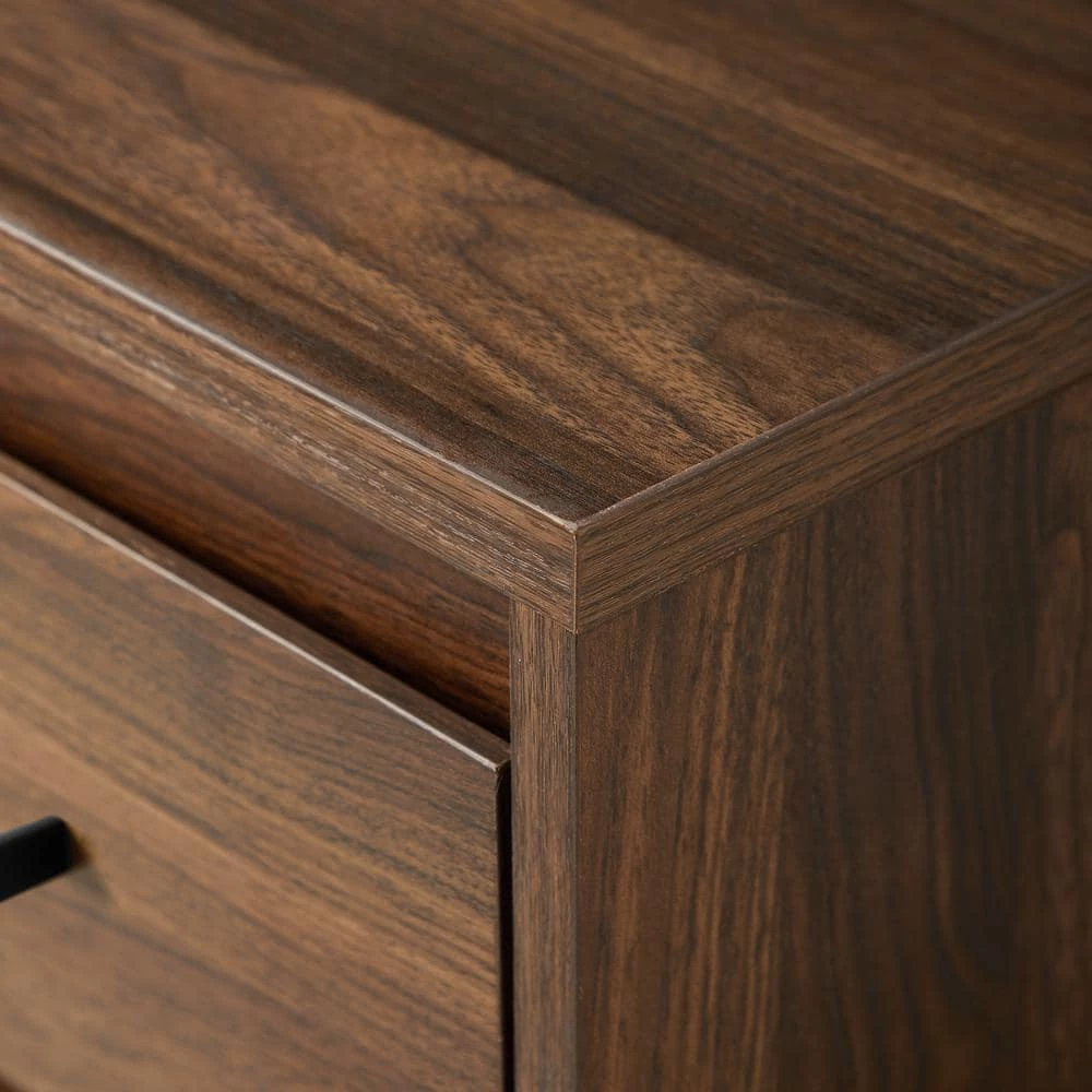52 in. Rectangular Dark Walnut Wood and Metal 3-Drawer Computer Desk by Welwick Designs 5 52 in. Rectangular Dark Walnut Wood and Metal 3-Drawer Computer Desk by Welwick Designs - Image 5