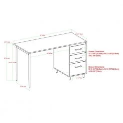 52 in. Rectangular Dark Walnut Wood and Metal 3-Drawer Computer Desk by Welwick Designs 11 52 in. Rectangular Dark Walnut Wood and Metal 3-Drawer Computer Desk by Welwick Designs -Deals Welwick Designs Store dark walnut welwick designs computer desks hd8683 40 1000
