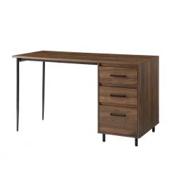 52 in. Rectangular Dark Walnut Wood and Metal 3-Drawer Computer Desk by Welwick Designs 14 52 in. Rectangular Dark Walnut Wood and Metal 3-Drawer Computer Desk by Welwick Designs -Deals Welwick Designs Store dark walnut welwick designs computer desks hd8683 66 1000