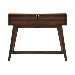 44 in. Rectangle Dark Walnut Wood Contemporary 1-Drawer Hutch Computer Desk by Welwick Designs -Deals Welwick Designs Store dark walnut welwick designs computer desks hd9102 4f 1000