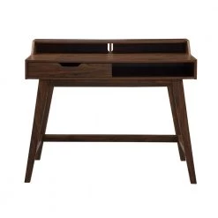 44 in. Rectangle Dark Walnut Wood Contemporary 1-Drawer Hutch Computer Desk by Welwick Designs -Deals Welwick Designs Store dark walnut welwick designs computer desks hd9102 66 1000