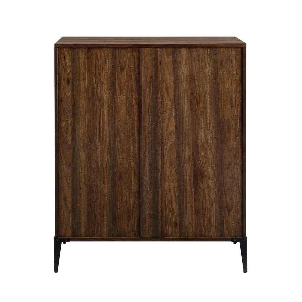 36 in. W. 4 Drawer Dark Walnut Wood Dresser with Angle Iron Legs by Welwick Designs 9 36 in. W. 4 Drawer Dark Walnut Wood Dresser with Angle Iron Legs by Welwick Designs - Image 9