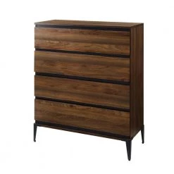 36 in. W. 4 Drawer Dark Walnut Wood Dresser with Angle Iron Legs by Welwick Designs 12 36 in. W. 4 Drawer Dark Walnut Wood Dresser with Angle Iron Legs by Welwick Designs -Deals Welwick Designs Store dark walnut welwick designs dressers hd8902 a0 1000