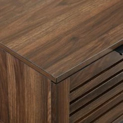 18 in. Dark Walnut Modern Slat Door Side Table by Welwick Designs -Deals Welwick Designs Store dark walnut welwick designs end side tables hd8235 1d 1000