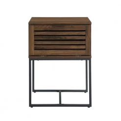 18 in. Dark Walnut Modern Slat Door Side Table by Welwick Designs -Deals Welwick Designs Store dark walnut welwick designs end side tables hd8235 77 1000