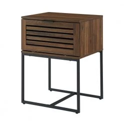 18 in. Dark Walnut Modern Slat Door Side Table by Welwick Designs -Deals Welwick Designs Store dark walnut welwick designs end side tables hd8235 a0 1000