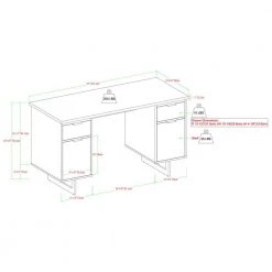 54 in. Rectangular Dark Walnut Wood and Metal 2-Drawer Double Sided Executive Desk by Welwick Designs 14 54 in. Rectangular Dark Walnut Wood and Metal 2-Drawer Double Sided Executive Desk by Welwick Designs -Deals Welwick Designs Store dark walnut welwick designs executive desks hd8685 40 1000