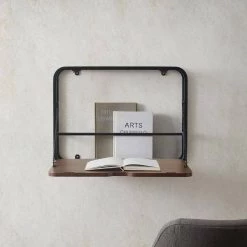 24 in. Dark Walnut Wood and Metal Floating Wall Mount Desk by Welwick Designs 19 24 in. Dark Walnut Wood and Metal Floating Wall Mount Desk by Welwick Designs -Deals Welwick Designs Store dark walnut welwick designs floating desks hd8686 31 1000