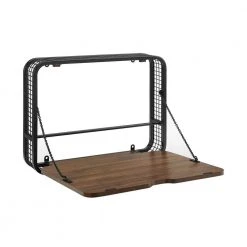24 in. Dark Walnut Wood and Metal Floating Wall Mount Desk by Welwick Designs 16 24 in. Dark Walnut Wood and Metal Floating Wall Mount Desk by Welwick Designs -Deals Welwick Designs Store dark walnut welwick designs floating desks hd8686 77 1000