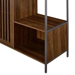 72 in. Dark Walnut Slat Door Metal and Wood Hall Tree by Welwick Designs -Deals Welwick Designs Store dark walnut welwick designs hall trees hd8436 1d 1000