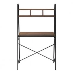 33 in. Dark Walnut Wood and Metal Ladder Desk with Cubbies by Welwick Designs -Deals Welwick Designs Store dark walnut welwick designs ladder desks hd8680 77 1000