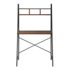 33 in. Dark Walnut Wood and Metal Ladder Desk with Cubbies by Welwick Designs -Deals Welwick Designs Store dark walnut welwick designs ladder desks hd8680 c3 1000