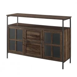 Industrial Dark Walnut 3-Door Buffet by Welwick Designs -Deals Welwick Designs Store dark walnut welwick designs sideboards buffet tables hd8190 1d 1000