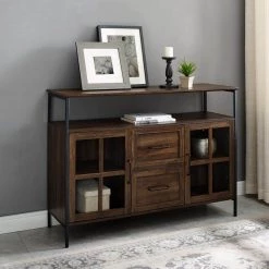 Industrial Dark Walnut 3-Door Buffet by Welwick Designs