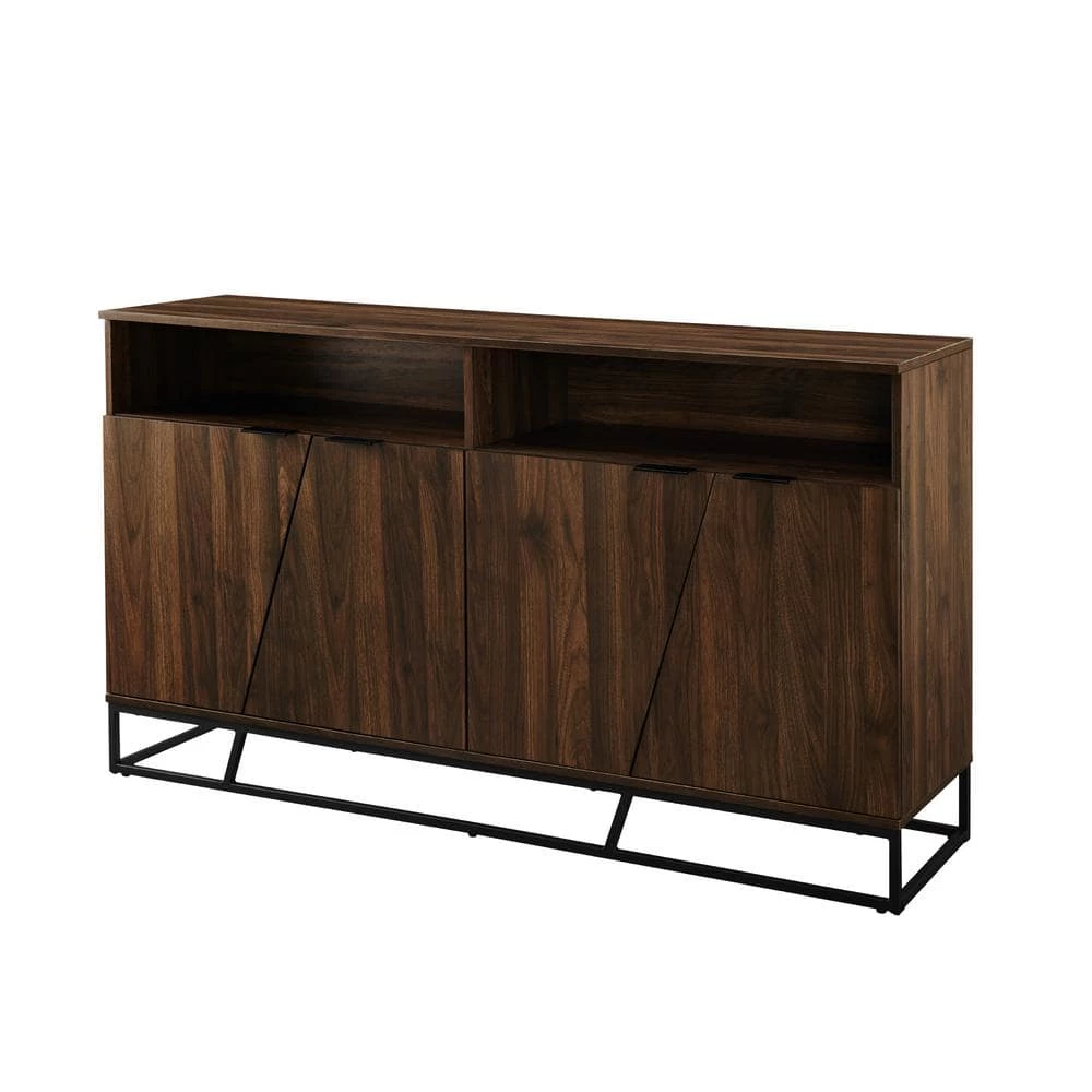 58 in. Dark Walnut Angled Door Sideboard by Welwick Designs 4 58 in. Dark Walnut Angled Door Sideboard by Welwick Designs - Image 4