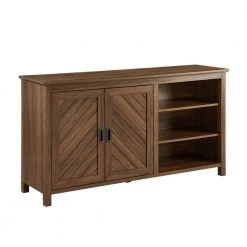 Dark Walnut Wood Sideboard with Angled Groove Doors by Welwick Designs -Deals Welwick Designs Store dark walnut welwick designs sideboards buffet tables hd8663 66 1000