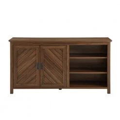 Dark Walnut Wood Sideboard with Angled Groove Doors by Welwick Designs -Deals Welwick Designs Store dark walnut welwick designs sideboards buffet tables hd8663 77 1000