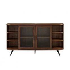 Dark Walnut Wood and Fluted Glass Mid-Century Modern Curved 2-Door Sideboard by Welwick Designs 13 Dark Walnut Wood and Fluted Glass Mid-Century Modern Curved 2-Door Sideboard by Welwick Designs -Deals Welwick Designs Store dark walnut welwick designs sideboards buffet tables hd9059 4f 1000