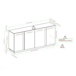 Dark Walnut Wood and Metal Accent Modern 4-Door Sideboard by Welwick Designs -Deals Welwick Designs Store dark walnut welwick designs sideboards buffet tables hd9147 40 1000