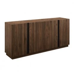 Dark Walnut Wood and Metal Accent Modern 4-Door Sideboard by Welwick Designs -Deals Welwick Designs Store dark walnut welwick designs sideboards buffet tables hd9147 66 1000