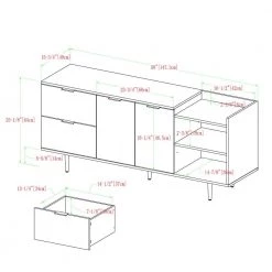 58 in. Dark Walnut Wood TV Stand with 2 Drawer Fits TVs Up to 64 in. with Storage Doors by Welwick Designs -Deals Welwick Designs Store dark walnut welwick designs tv stands hd8107 40 1000