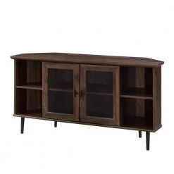 48 in. Dark Walnut Composite Corner TV Stand Fits TVs Up to 52 in. with Storage Doors by Welwick Designs 17 48 in. Dark Walnut Composite Corner TV Stand Fits TVs Up to 52 in. with Storage Doors by Welwick Designs -Deals Welwick Designs Store dark walnut welwick designs tv stands hd8171 4f 1000