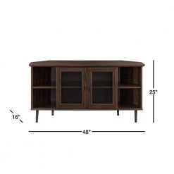48 in. Dark Walnut Composite Corner TV Stand Fits TVs Up to 52 in. with Storage Doors by Welwick Designs 16 48 in. Dark Walnut Composite Corner TV Stand Fits TVs Up to 52 in. with Storage Doors by Welwick Designs -Deals Welwick Designs Store dark walnut welwick designs tv stands hd8171 c3 1000