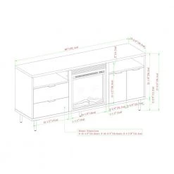 60 in. Dark Walnut Composite TV Stand with 2 Drawer Fits TVs Up to 66 in. with Electric Fireplace by Welwick Designs -Deals Welwick Designs Store dark walnut welwick designs tv stands hd8345 40 1000