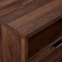 60 in. Dark Walnut Composite TV Stand with 2 Drawer Fits TVs Up to 66 in. with Electric Fireplace by Welwick Designs -Deals Welwick Designs Store dark walnut welwick designs tv stands hd8345 a0 1000