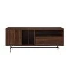 60 in. Dark Walnut Composite TV Stand with 3 Drawer Fits TVs Up to 66 in. with Storage Doors by Welwick Designs