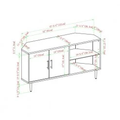 48 in. Dark Walnut Composite Corner TV Stand with adjustable shelves and doors (Max tv size 50 in.) by Welwick Designs -Deals Welwick Designs Store dark walnut welwick designs tv stands hd8412 40 1000