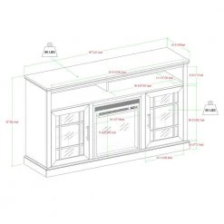 58 in. Dark Walnut Wood and Glass Windowpane TV Stand Fits TVs up to 65 in. with Electric Fireplace by Welwick Designs -Deals Welwick Designs Store dark walnut welwick designs tv stands hd8743 40 1000