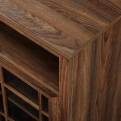 58 in. Dark Walnut Wood and Glass Windowpane TV Stand Fits TVs up to 65 in. with Electric Fireplace by Welwick Designs -Deals Welwick Designs Store dark walnut welwick designs tv stands hd8743 a0 1000