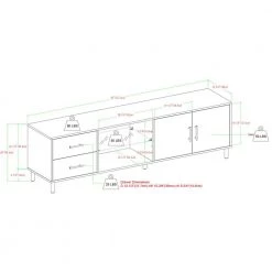 70 in. Dark Walnut Wood and Metal TV Stand with 2-Drawers and Cord Management (Max tv size 85 in.) by Welwick Designs 11 70 in. Dark Walnut Wood and Metal TV Stand with 2-Drawers and Cord Management (Max tv size 85 in.) by Welwick Designs -Deals Welwick Designs Store dark walnut welwick designs tv stands hd8751 40 1000