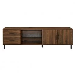 70 in. Dark Walnut Wood and Metal TV Stand with 2-Drawers and Cord Management (Max tv size 85 in.) by Welwick Designs 15 70 in. Dark Walnut Wood and Metal TV Stand with 2-Drawers and Cord Management (Max tv size 85 in.) by Welwick Designs -Deals Welwick Designs Store dark walnut welwick designs tv stands hd8751 77 1000
