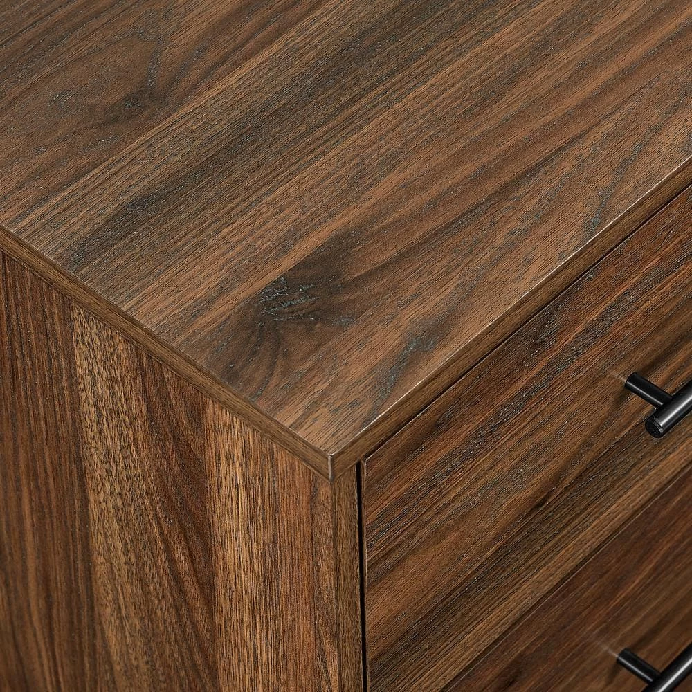 70 in. Dark Walnut Wood and Metal TV Stand with 2-Drawers and Cord Management (Max tv size 85 in.) by Welwick Designs 4 70 in. Dark Walnut Wood and Metal TV Stand with 2-Drawers and Cord Management (Max tv size 85 in.) by Welwick Designs - Image 4