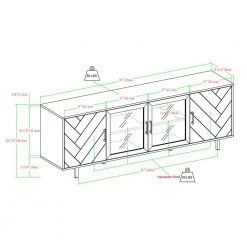 70 in. Dark Walnut Wood and Glass Modern Herringbone TV Stand with 4-Drawers (Max tv size 80 in.) by Welwick Designs -Deals Welwick Designs Store dark walnut welwick designs tv stands hd8891 40 1000