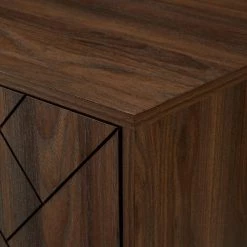 70 in. Dark Walnut Wood and Glass Modern Herringbone TV Stand with 4-Drawers (Max tv size 80 in.) by Welwick Designs -Deals Welwick Designs Store dark walnut welwick designs tv stands hd8891 a0 1000