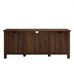 58 in. Dark Walnut Wood and Glass Farmhouse TV Stand with 2 Window Pane Doors Fits TVs up to 65 in. by Welwick Designs -Deals Welwick Designs Store dark walnut welwick designs tv stands hd9040 c3 1000