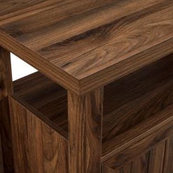 58 in. Dark Walnut Wood Transitional Farmhouse Grooved-Door TV Stand Fits TVs up to 65 in. by Welwick Designs -Deals Welwick Designs Store dark walnut welwick designs tv stands hd9169 1d 1000