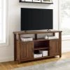 58 in. Dark Walnut Wood Transitional Farmhouse Grooved-Door TV Stand Fits TVs up to 65 in. by Welwick Designs