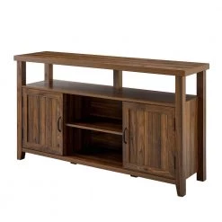 58 in. Dark Walnut Wood Transitional Farmhouse Grooved-Door TV Stand Fits TVs up to 65 in. by Welwick Designs -Deals Welwick Designs Store dark walnut welwick designs tv stands hd9169 a0 1000