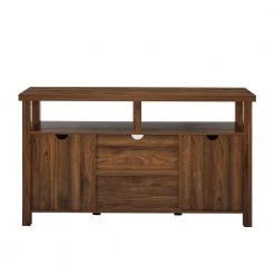 58 in. Dark Walnut Wood Transitional Farmhouse Grooved-Door TV Stand Fits TVs up to 65 in. by Welwick Designs -Deals Welwick Designs Store dark walnut welwick designs tv stands hd9169 c3 1000