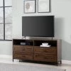 56 in. Dark Walnut Wood Modern TV Stand with 4 Drawers with Cable Management (Max tv size 60 in.) by Welwick Designs