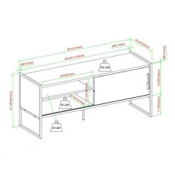 48 in. Dark Walnut Wood and Metal Modern Box-Leg TV Stand with Sliding Door for TVs Up to 50 in. by Welwick Designs -Deals Welwick Designs Store dark walnut welwick designs tv stands hd9363 40 1000
