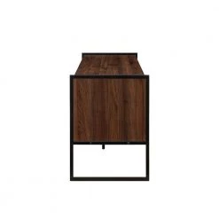 48 in. Dark Walnut Wood and Metal Modern Box-Leg TV Stand with Sliding Door for TVs Up to 50 in. by Welwick Designs -Deals Welwick Designs Store dark walnut welwick designs tv stands hd9363 c3 1000