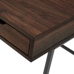 42 in. Dark Walnut Rectangular 3 -Drawer Writing Desk with Storage by Welwick Designs -Deals Welwick Designs Store dark walnut welwick designs writing desks hd8462 1d 1000